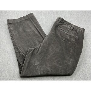 Orvis Corduroy Pleated Pants Mens‎ 42x28.5 Gray Baggy Fit Wide Straight Leg